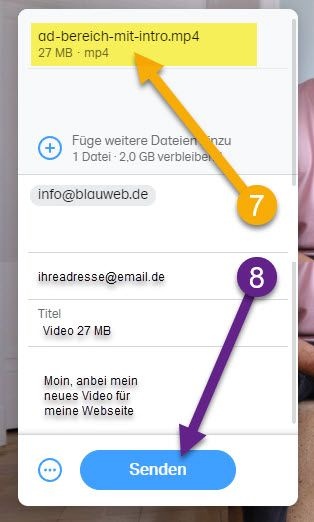 Wie versende ich grosse Dateien über das Internet ?