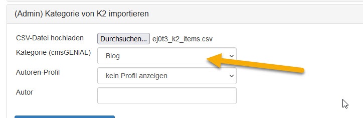 Import von k2-Artikeln aus Joomla zum cmsgenial blog in 1 Minute